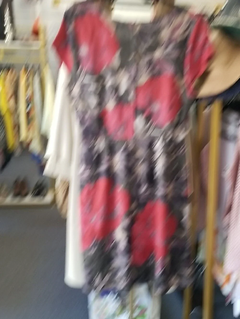 Floral Scoop Neck A-Line Dress in Pink & Olive - Picture 7 of 8